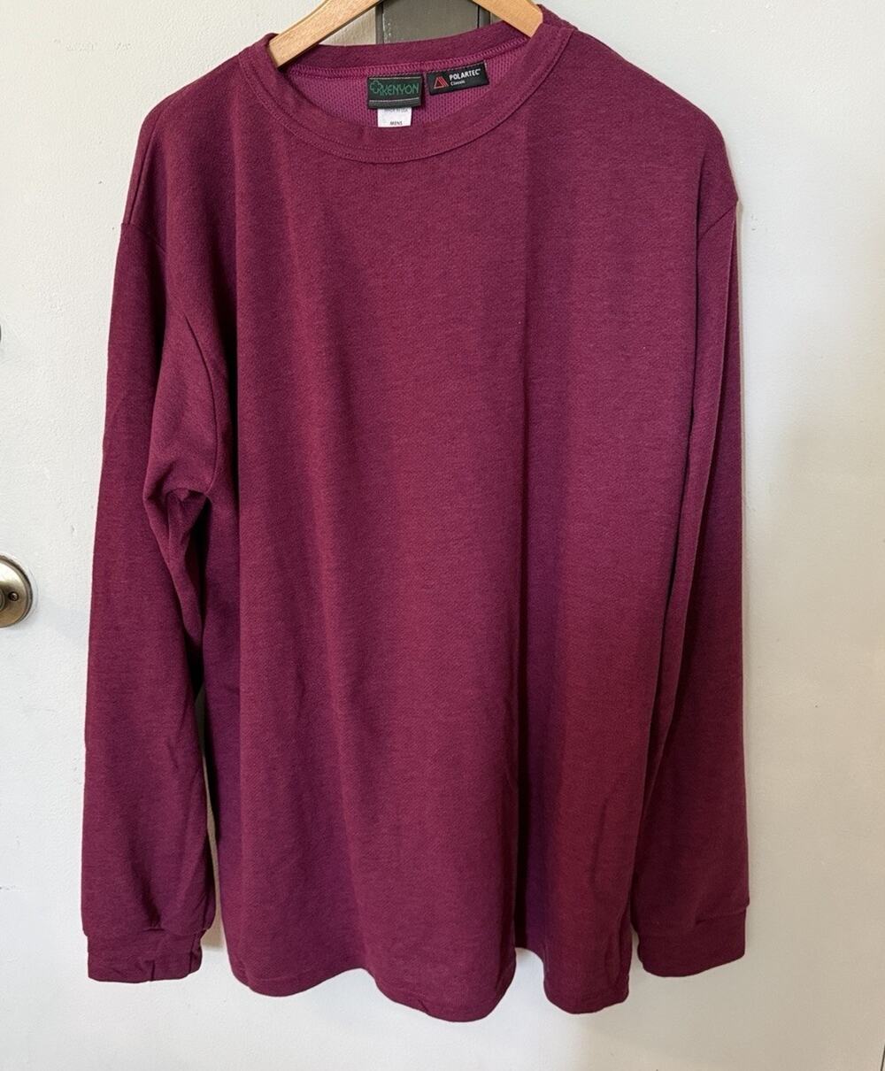Kenyon Polartec Men's XXL Burgundy Classic Long Sleeve Base Layer Shirt USA Wool